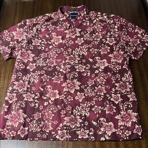 Tommy Bahama Burgundy Floral Men's Shirt